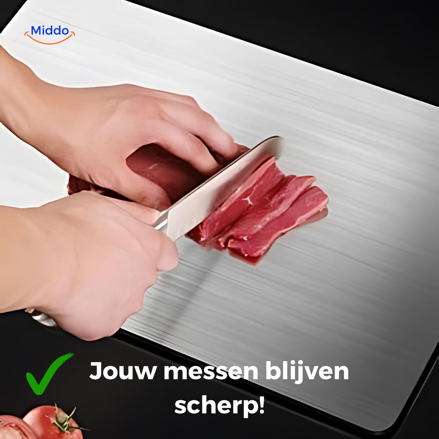 SafeCut™ Planche à Découper en Acier Inoxydable – Évitez les Microplastiques et les Bactéries dans Votre Alimentation !
