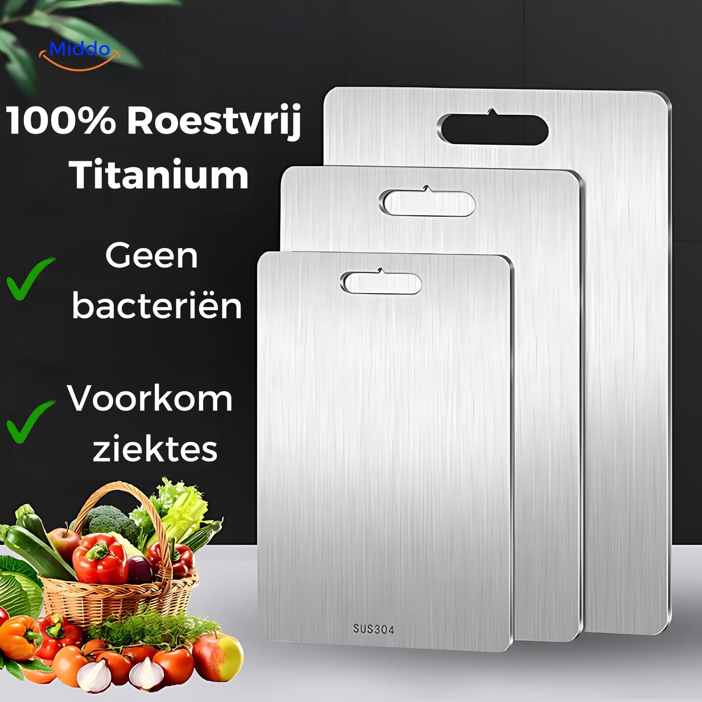 SafeCut™ Planche à Découper en Acier Inoxydable – Évitez les Microplastiques et les Bactéries dans Votre Alimentation !