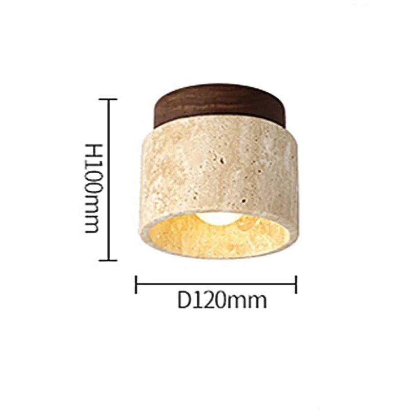 Luminaire de Plafond Wabi Sabi en Marbre Jaune – Élégance et Lumière Intemporelle pour Tout Espace