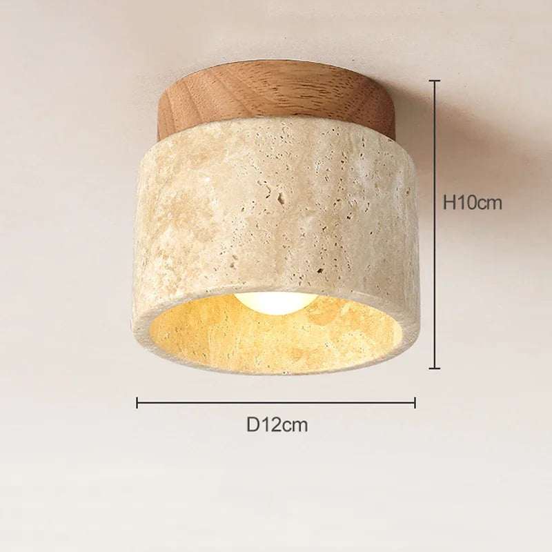 Luminaire de Plafond Wabi Sabi en Marbre Jaune – Élégance et Lumière Intemporelle pour Tout Espace