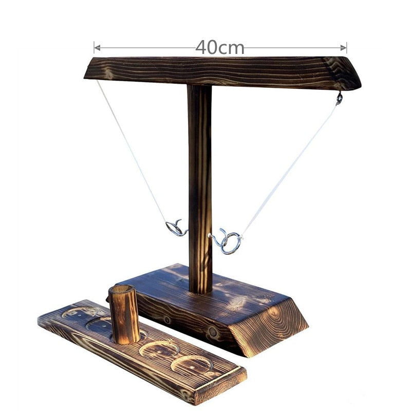 Jeu de lancer d'anneaux en bois | Qui allez-vous battre ?