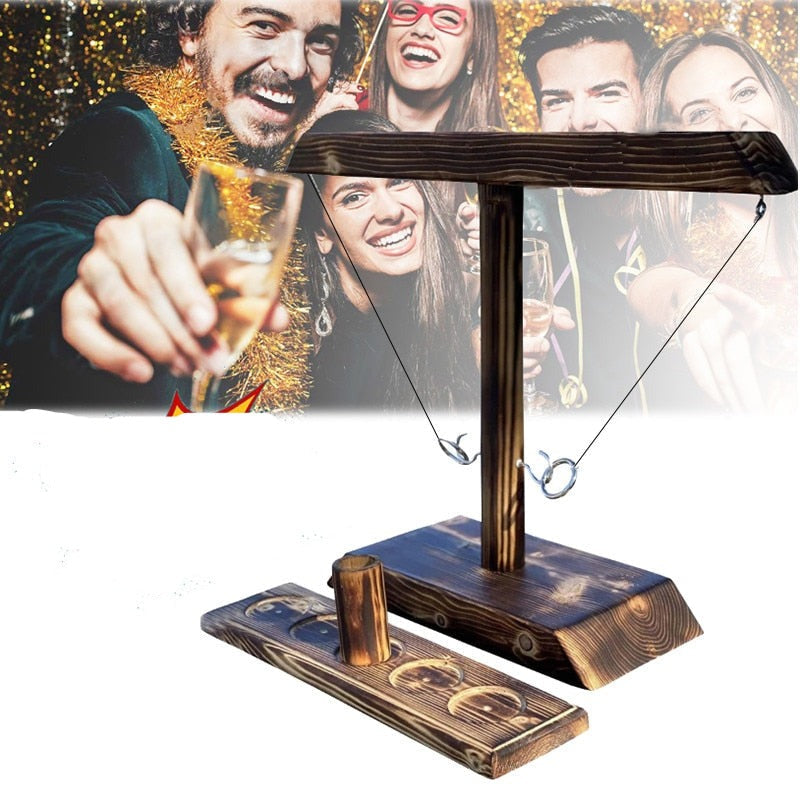 Jeu de lancer d'anneaux en bois | Qui allez-vous battre ?