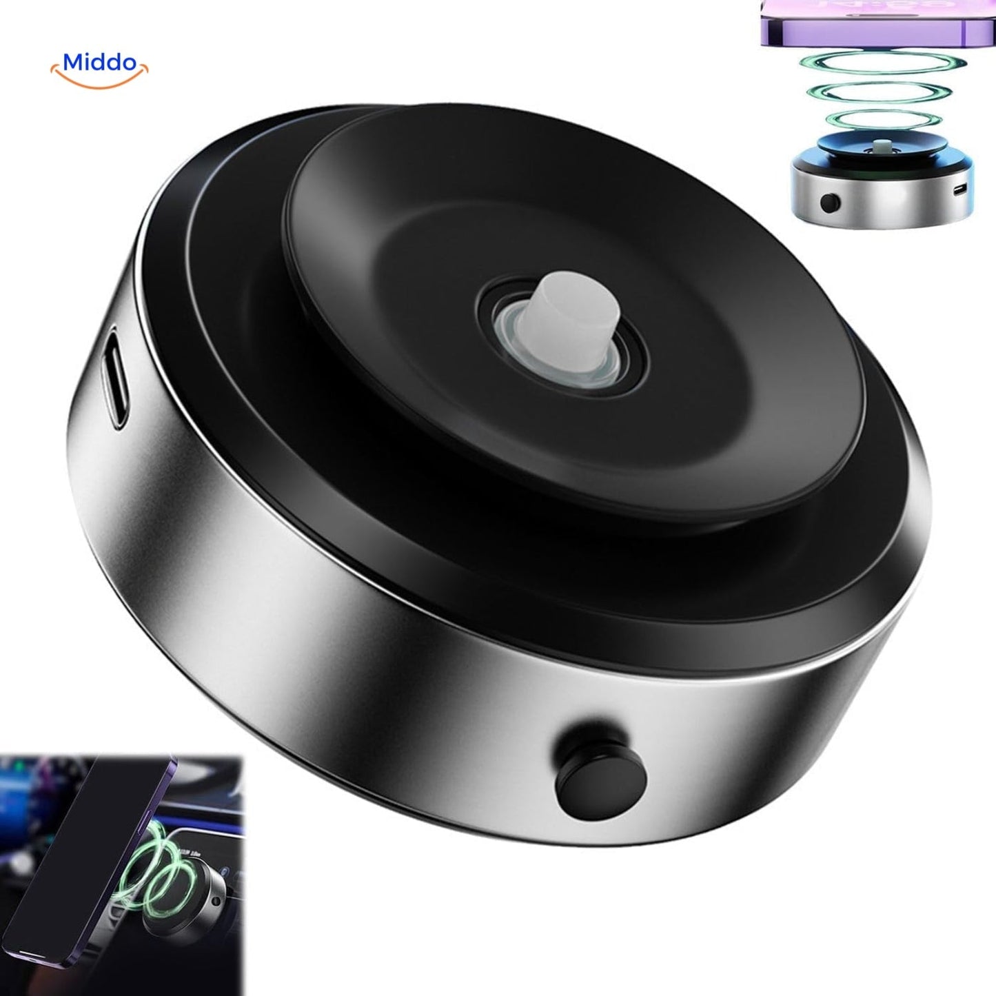 Magnamount™ Support de Téléphone Portable 360° avec Ventouse Magnétique